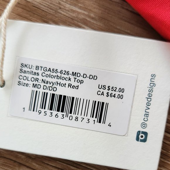 NWT Carve Designs Color Block High Neck Bikini Top - Picture 5 of 8